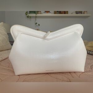 Mansur Gavriel White Textured Leather Shoulder Bag